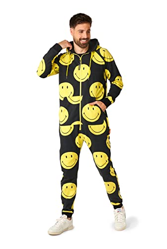 OppoSuits Unisex-Einteiler - offizieller Pyjama und Loungewear in Smiley-Qualität - Schwarz und Gelb - mit 4 Taschen und Zwei-Wege-Reißverschlüssen - Size im Sale